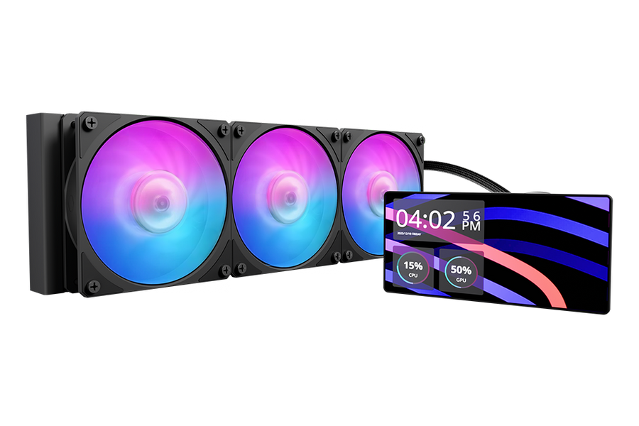 Cooler Master MasterLiquid Core LCD 6" 360 Black ARGB AIO Liquid Cooler — 1