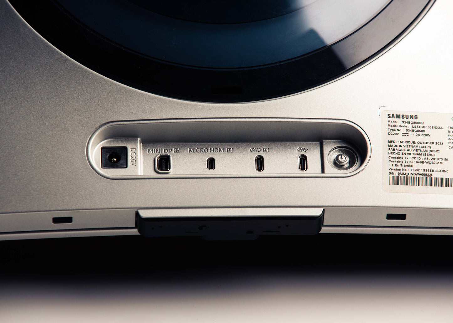 SAMSUNG 34 Odyssey G85SB QD-OLED Ultra WQHD Curved 175Hz LS34BG850SNXZA - Silver