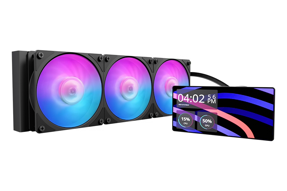 Cooler Master MasterLiquid Core LCD 6" 360 Black ARGB AIO Liquid Cooler — 1