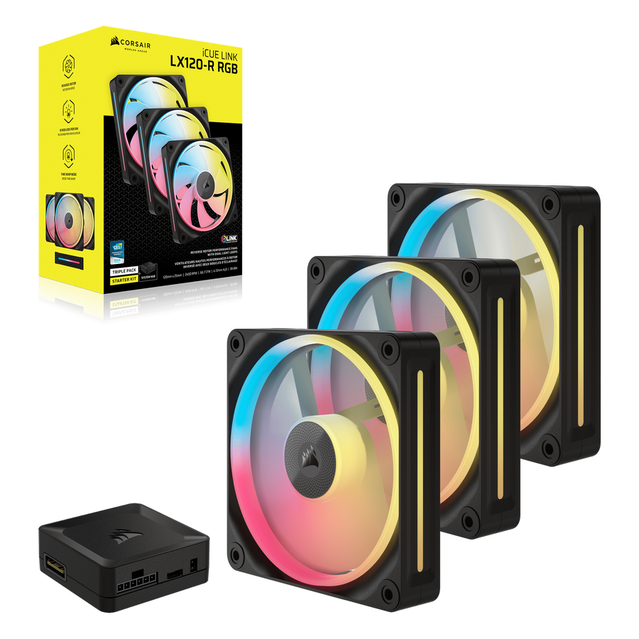 Corsair iCUE LINK LX120-R RGB 120mm 3-Pack Case Fan — 1