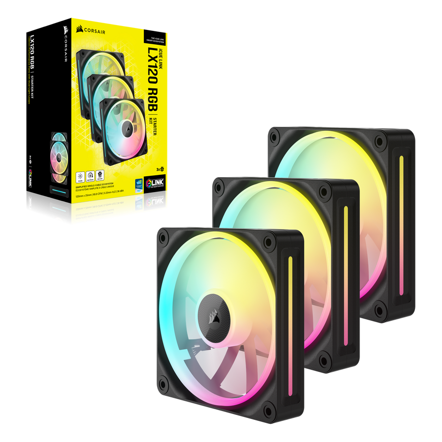 Corsair iCUE LINK LX120 RGB 120mm 3-Pack Case Fan — 1
