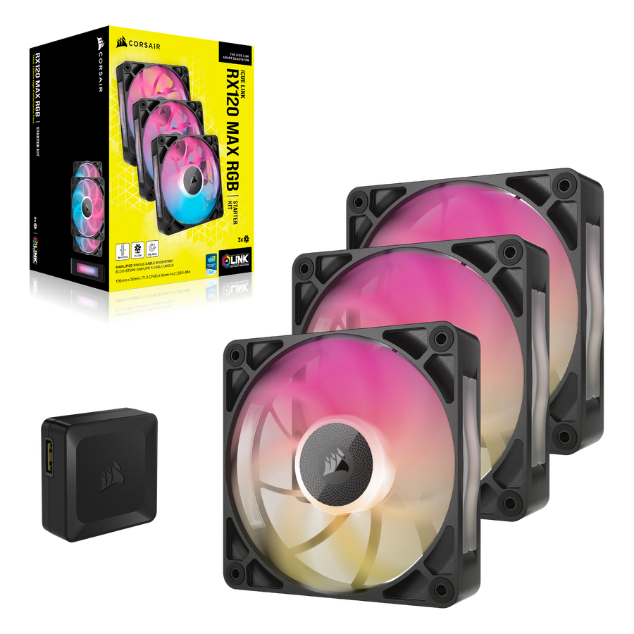 Corsair iCUE LINK RX120 MAX RGB 120mm 3-Pack Case Fan — 1