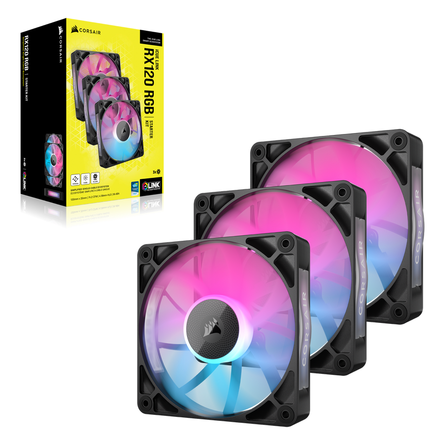 Corsair iCUE LINK RX120 RGB 120mm 3-Pack Case Fan — 1