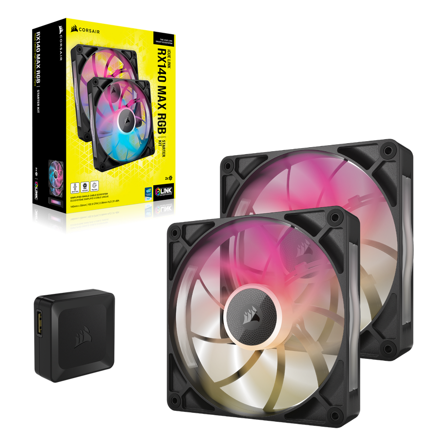 Corsair iCUE LINK RX140 MAX RGB 140mm 2-Pack Case Fan — 1
