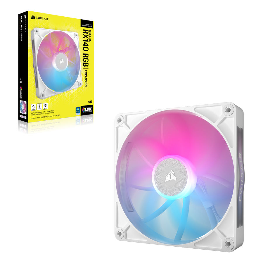 Corsair iCUE LINK RX140 RGB 140mm White Case Fan — 1