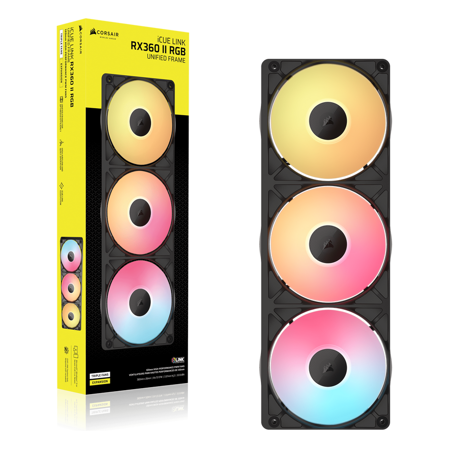 Corsair iCUE LINK RX360 II Unified Frame RGB Case Fan — 1