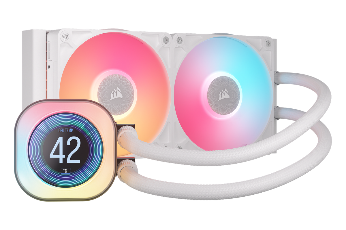 Corsair iCUE LINK TITAN 240 RX LCD AIO Liquid Cooler White — 1