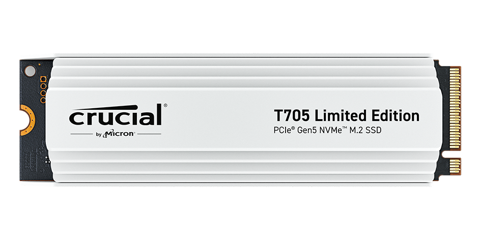 Crucial T705 2TB PCIe 5.0 NVMe with Heatsink White — 1
