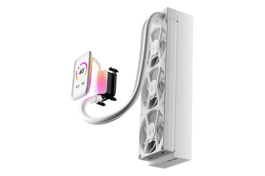 HYTE THICC Q80 Trio AIO Liquid Cooler White — 1