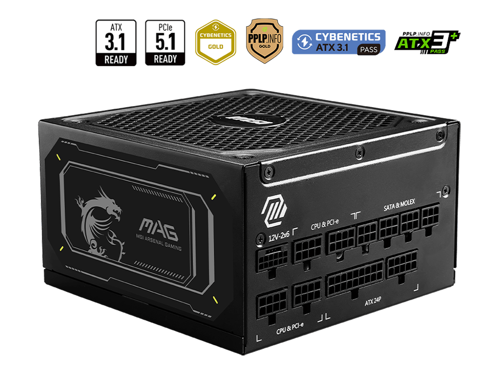 MSI MAG 1000W 80+ Gold (A1000GL PCIE5 II) — 1
