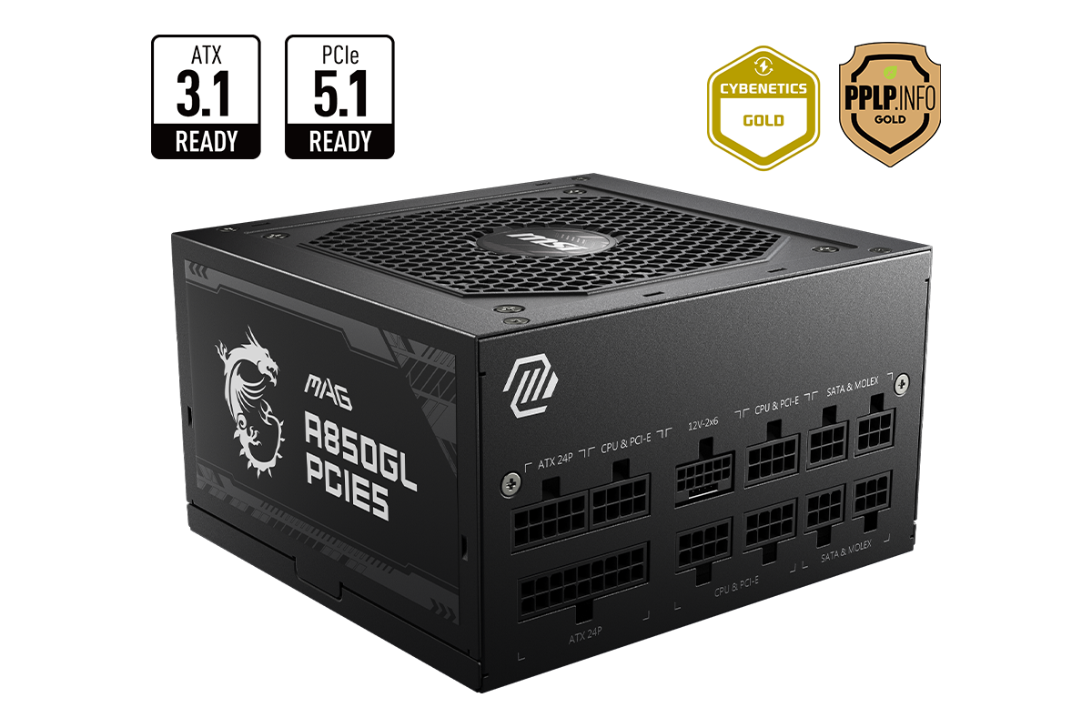 MSI MAG 850W 80+ Gold (A850GL PCIE5) — 1