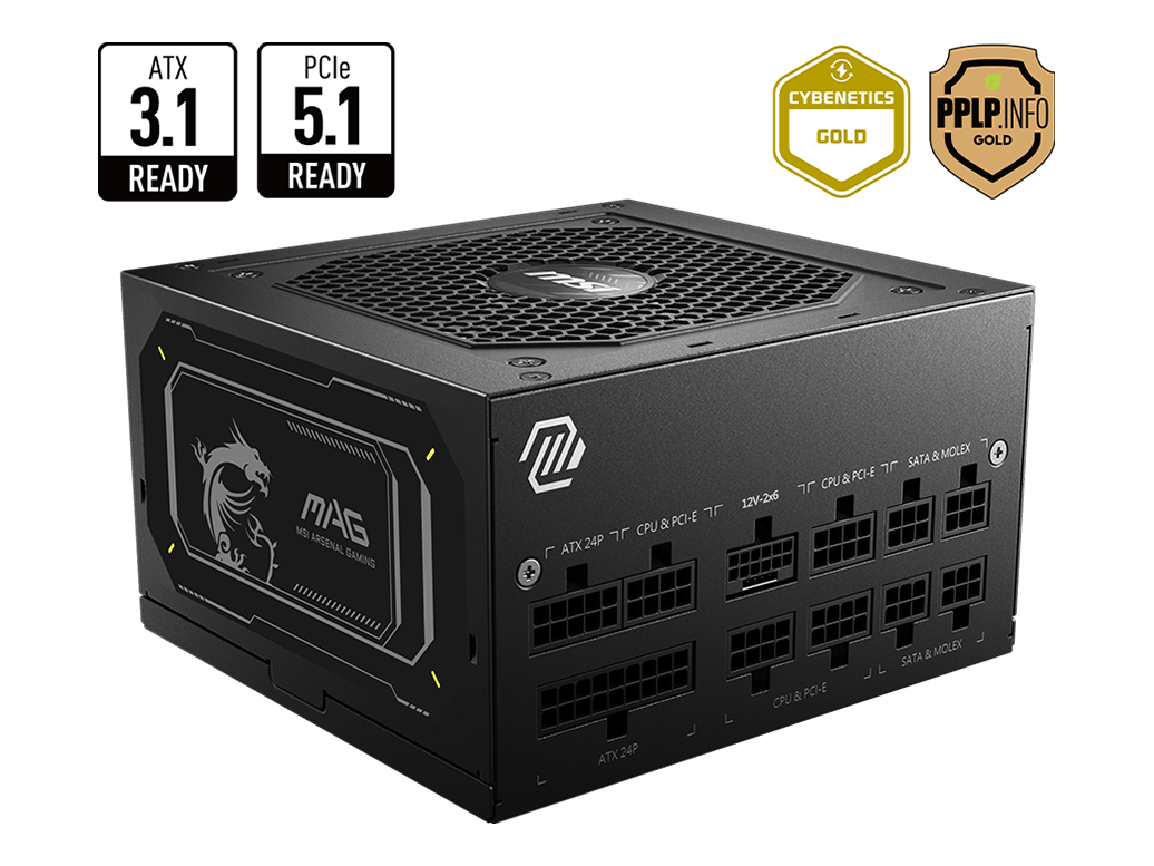 MSI MAG 850W 80+ Gold (A850GL PCIE5 II) — 1