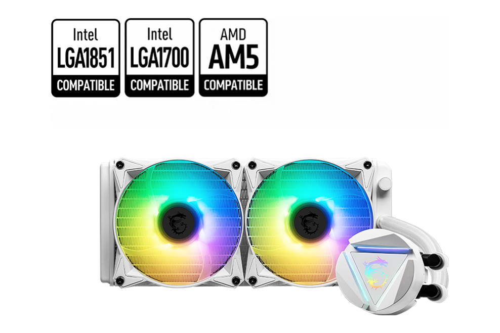 MSI MAG CoreLiquid 240R V2 AIO Liquid Cooler White — 1
