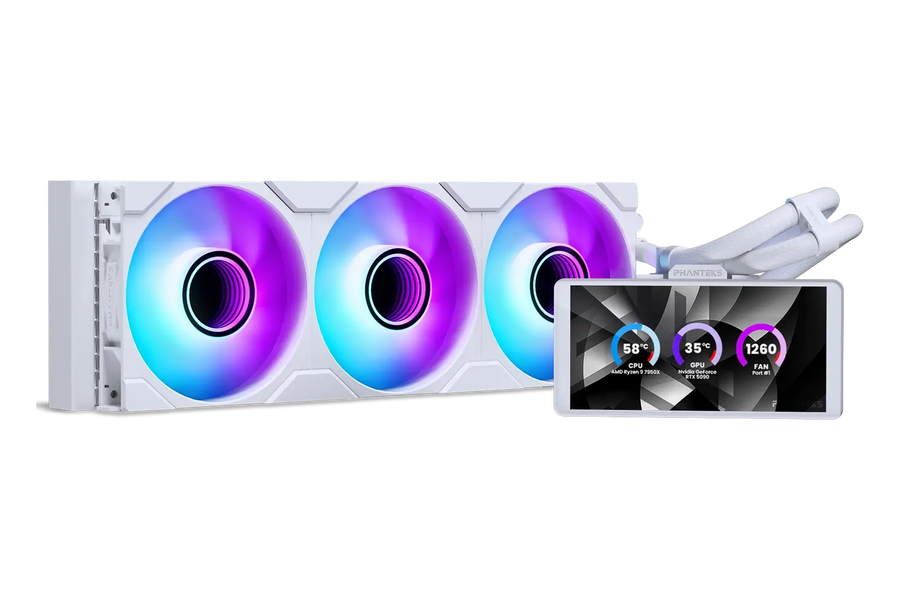 Phanteks Glacier One 360M25 LCD AIO Liquid Cooler White — 1